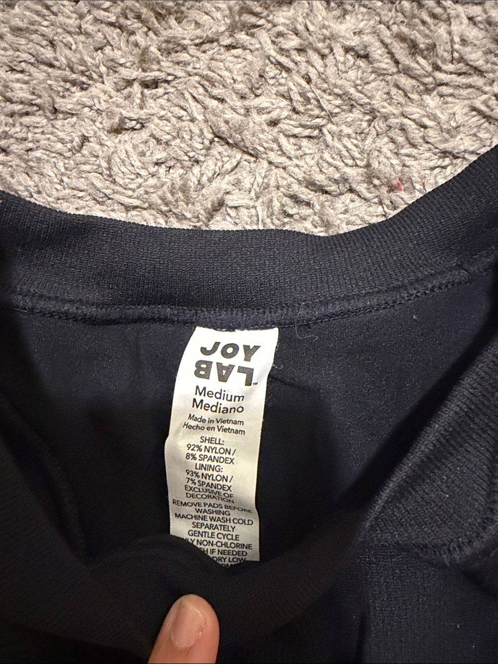 JoyLab Black Ribbed Crop Tank - Picture 2 of 3